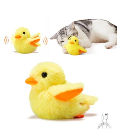 Potaroma Cat Toys Rechargeable Flapping Duck & Fish with SilverVine Catnip, Lifelike Chirping, Cat Kicker Toys, Touch Activated Kitten Toy Plush Interactive Cat Exercise Toys