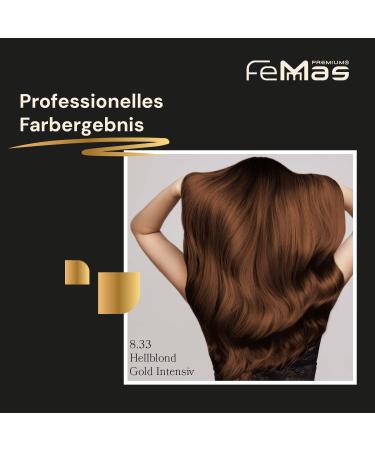 Femmas Hair Color 3x Light Blonde Gold Intensive 8.33 | Professional Cream with Argan Oil & Keratin | Permanent Hair Coloring for Radiant Results | 100ml 3 Pack - Buy Online on GoSupps.com