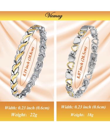 Buy Vicmag Titanstahl Magnet Hardship Bands for Women - Ultra-Strong Magnets Stylish Design Gift Box & Adaptation Tool - Siber & Gold 2 Pieces - Buy Online on GoSupps.com