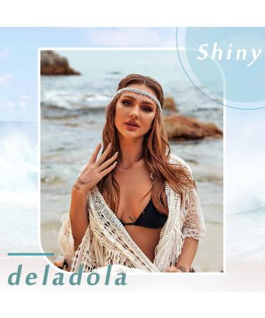 Deladola Rhinestone Headband - Sparkly Crystal Head Chain for Women (Silver) - Buy Online on GoSupps.com