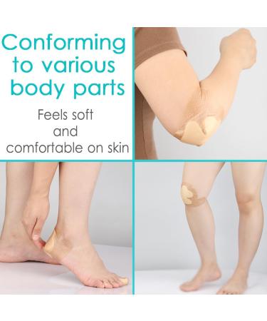Silicone Heel Foam Bandages - Waterproof Absorbent Dressings for Cracked Heels Ankle & Elbow Protection | Pack of 4 (5 x 8 inches - Buy Online on GoSupps.com