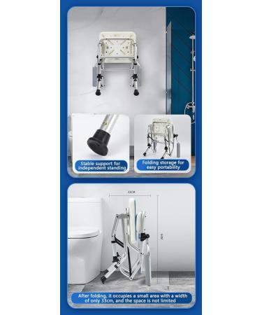 Folding Bathroom Chair Shower Chairs with Arms and Backrest Non-Slip Height Adjustable Shower Stool for Elderly Disabled Pregnant Women and Adults(B) - Buy Online on GoSupps.com