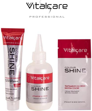  Vitalcare Vitalcare | Professional Permanent Hair Dye Ammonia-Free Hair Dye Keratin and Macadamia Oil No. 1 Black - Buy Online on GoSupps.com