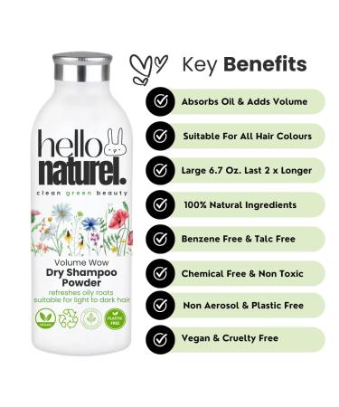 Dry Shampoo Powder | Benzene Free & Non-Aerosol | 100% Natural Vegan Formula | Large Size | Long Lasting & Recyclable | Shop Internationally - Buy Online on GoSupps.com