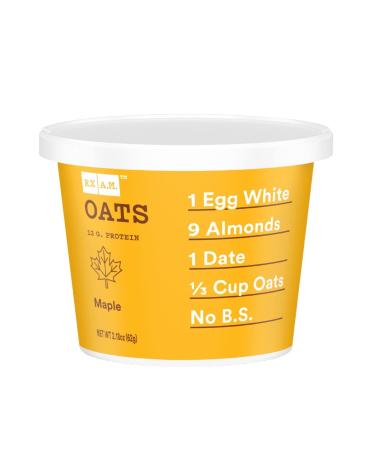 RX A.M. Oats Oatmeal Cups, 12g Protein, Gluten Free Snacks, Maple (12 Cups)