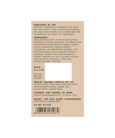 THE LIVING CO Strengthening Shampoo & Conditioner Combo - 600ml with Shikakai & Amla for Hair Fall Control - Best International Shipping - Buy Online on GoSupps.com