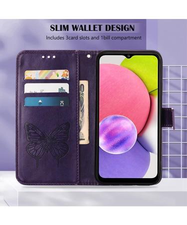 Meonkonst Dark Violet Butterfly Protective Cover for Nokia G100 - Fashionable PU Leather Book Style with Magnetic Stand & Card Holder - Buy Online on GoSupps.com