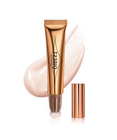 MEICOLY Liquid Highlighter Beauty Wand Highlight Stick with Cushion Applicator Lightweight Super Silky Cream Face Illuminator Highlight Make up 04 Pearl White highlight stick pearl white