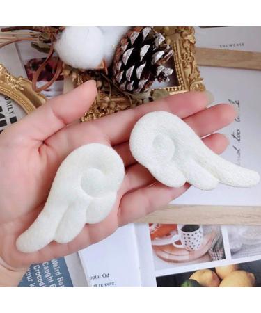 Beaupretty Plush Angel Wing Hair Clips - 4 Pairs Cute Cartoon Hairpins for Girls & Women | Slipproof White & Pink - Buy Online on GoSupps.com