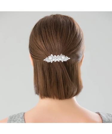 4 PCS Pearl Rhinestone Barrettes for Women - French Rhinestone Pearl Hair Clips | Bridal Hair Pins and Decorative Accessories - Buy Online on GoSupps.com