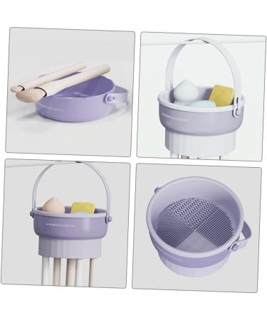 makeup cleaning mat make up silicone makeup brush makeup sponge cleaners make up sponge cleaner hair brush cleaner make brush cleaners tpr powder puff scrubber purple - Buy Online on GoSupps.com