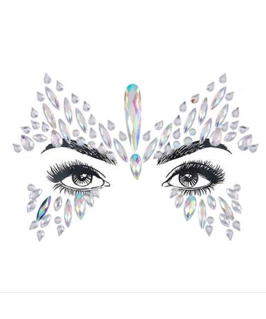 Buy Bomine Mermaid Face Gems & Jewels - Festival Rave Body Stickers | Crystal Temporary Tattoos for Women & Girls - 2 Sets - Buy Online on GoSupps.com