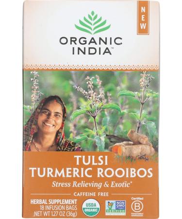 ORGANIC INDIA Tulsi Infusion Tea: Turmeric Rooibos, 18 CT