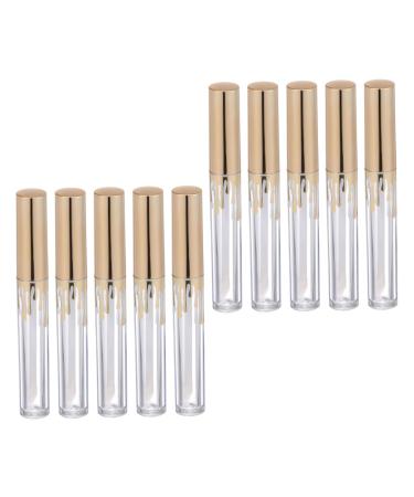 Homoyoyo 10 Pi ces Lot de Tubes Vides pour Gloss avec Couvercle Pratique Contenant Cylindrique Transparent pour Huile et Mascara Format Compact pour Voyage et Rangement Facile Dor