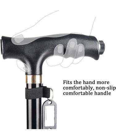 Walking Stick with LED Light Design Walking Cane Adjustable Elderly Cane for Old Man Women Adjustable Height Black (Red) - Buy Online on GoSupps.com