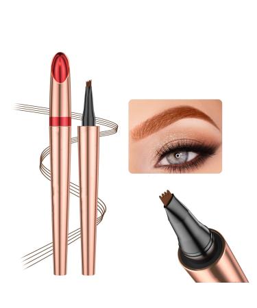 Eyebrow Pencil 4 Tip Eyebrow Pen Smudge-Proof Brow Pen Waterproof Eyebrow Pencil Long-Lasting Natural Eye Brow Pencils for Women (Light coffee)