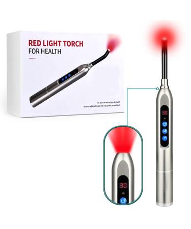 Red Light Cold Sore Device Cold Sore Treatment for Lips Canker Sore Fever Blister Treatment Red Light Therapy for Nose Face Cold Sore Removable Tip with LCD Display Silver