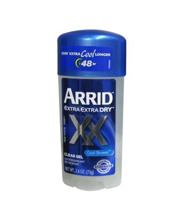 Arrid Extra Extra Dry Antiperspirant Deodorant Clear Gel Cool Shower 2.6 Oz (6 Pack) Cool Shower 2.6 Ounce (Pack of 6)