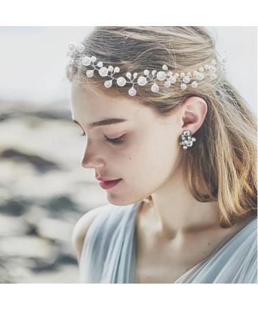 ISLHJDD Pearl Headband Bride Wedding Hair Vine Pearl Hair Accessories Bridal Hair Clip Bridal Headband Headpiece for Women and Girls - Buy Online on GoSupps.com