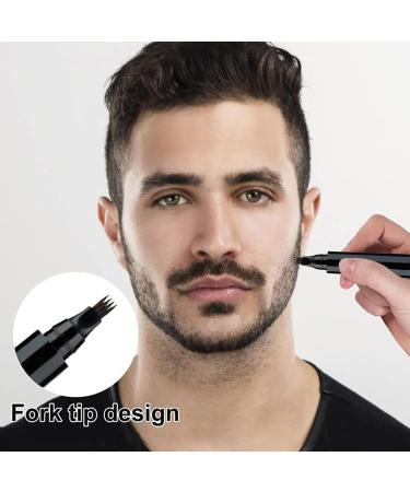 Beard Pen 2Pcs - Waterproof & Sweatproof Men's Beard Pencil Filler for Shaping & Enhancing - Define & Sharpen Hair, Beard, Mustache & Eyebrows (Black) - Buy Online on GoSupps.com