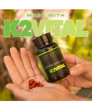 Smarter Vitamin K2 MK7 100mcg with K2VITAL & Kale | Bone & Heart Health Support | 60 Liquid Softgels - Buy Online on GoSupps.com
