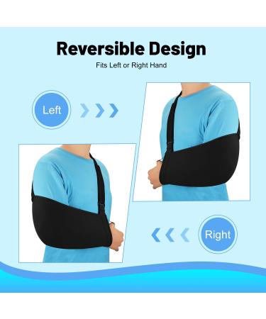 Supregear Arm Sling Shoulder Immobilizer - Adjustable Lightweight Support for Shoulder Injury - Left/Right Arm - Women Men - Black - Buy Online on GoSupps.com