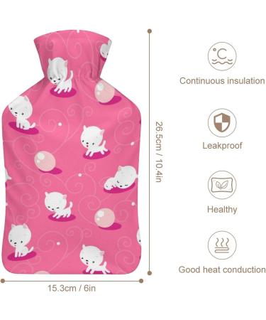 Hot Water Bottle with Lid - Cat Design Rubber Hot Water Bag for Pain Relief Cramps Foot Warmer & Therapy - International Shipping - Buy Online on GoSupps.com