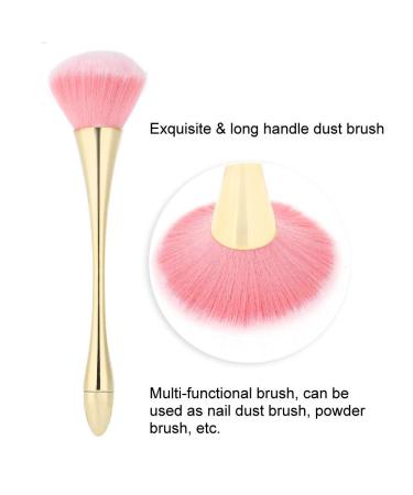 Nail Art Staubbrush - Manicure Tool for DIY Nail Cleaning | Fashion Gel Accessories - Pink Head & Gold Brush - Buy Online on GoSupps.com