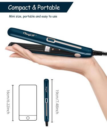 CkeyiN Hair Crimping Iron - Professional Mini Crimper for Fluffy Hairstyles 356 Constant Temperature Anti-Static Perfect for Waves & Curls - All Hair Types - Emerald - Buy Online on GoSupps.com