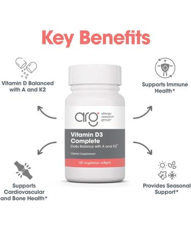 Allergy Research GroupVit D3 Complete 120 ct 120 Count (Pack of 1) - Buy Online on GoSupps.com