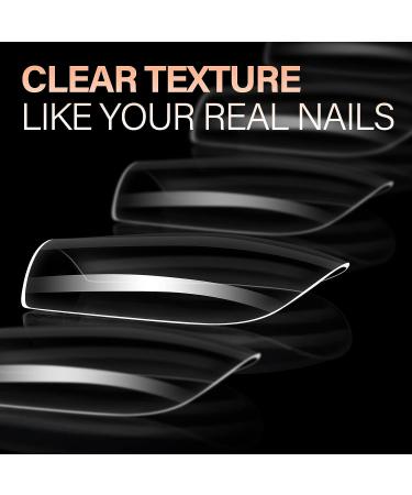 AILLSA Short Square Nail Tips - 504pcs Clear Soft Full Cover Gel Nails - Pre-shaped Acrylic Extensions for DIY Nail Salon - Buy Online on GoSupps.com