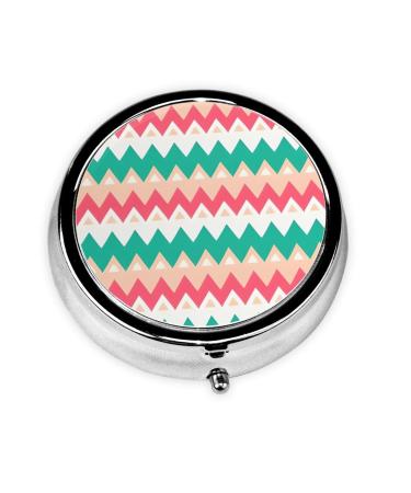Colour Curve Ripple Chartround Pill Box 3 Compartment Round Pill Box Organizer Portable Travel Pill Box for Traveling.