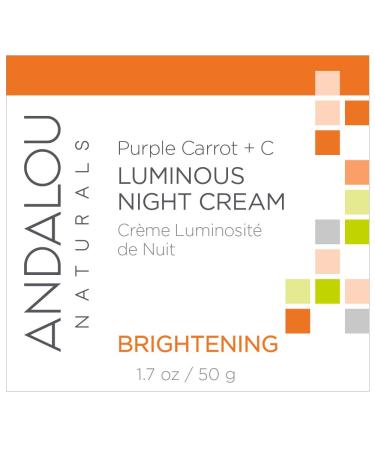 Andalou Naturals Purple Carrot + C Luminous Night Cream 1.7 oz - Brightening Skin Treatment - Buy Online on GoSupps.com