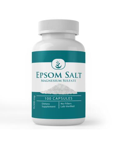 Pure Original Ingredients Epsom Salt (100 Capsules) Always Pure No Additives Or Fillers Lab Verified 100 Count (Pack of 1)