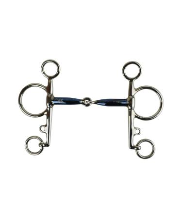 AK Pelham AKRS-2611 Single Jointed Horse Bits with Sweet Iron Mouthpiece 13 cm Blue-Silver 5.25'' Blue/Silver