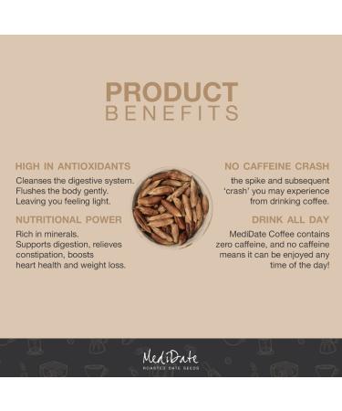 MEDIDATE Roasted Date Seed Coffee Alternative - Natural Prebiotics, Polyphenols, Caffeine & Acid Free - 12 oz. / 25 Servings - Buy Online on GoSupps.com