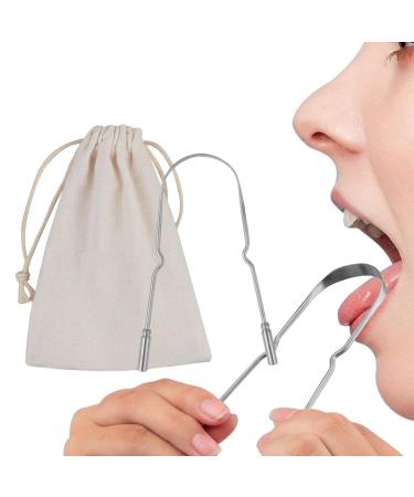 Fowybe tongue scraping for adults - stainless steel oral brush - oral breath treatment in U -shape for adults oral care for fresh breath