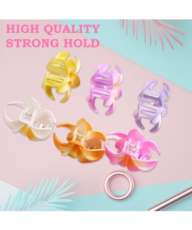 6 Large Colorful Flower Hair Clips for Women - 8cm Slipproof Jaw Clips for Thick & Thin Hair - Stylish Hair Styling Accessories - Buy Online on GoSupps.com