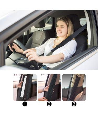 BUIFU 2-Piece Belt Pad | Car Safety Belt Cushions | Black Auto Seat Shoulder Protection | Comfortable & Soft Buckling Belt Pads for Adults - Buy Online on GoSupps.com
