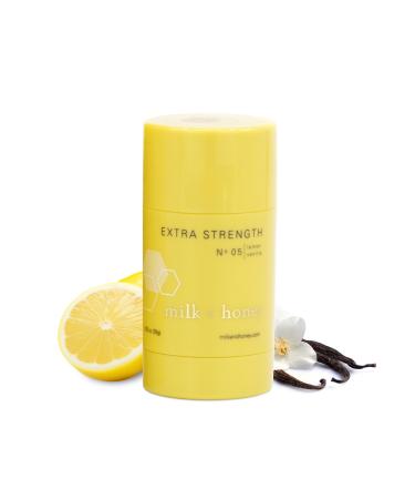 milk + honey Extra Strength Deodorant No. 05 Aluminum Free Deodorant for Women and Men Natural Deodorant Gentle on the Skin Lemon and Vanilla scent Extra Strength / Lemon Vanilla