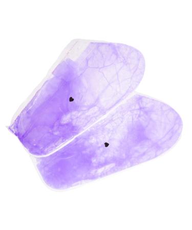 Beavorty 1 pair of manual wax set Foot wax set bleaching foot gloves Wax footwear wax fills liner after heated gloves wax heating cover bathroom inserts paraffin wax simply Violet 33x19.2x0.8cm