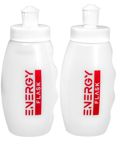 (2 Bottles) Small, Semi-Rigid, Easy-to-Clean, Refillable Gu Flask for Sports Nutrition Liquid Energy Gel Flask - Cycling Flask, Running Flask, Triathlons, Marathons. 110ml (3.5oz)