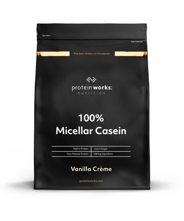 100% Micellar Casein | VANILLA CREAM | by THE PROTEIN WORKS | 1kg | Perfect shake for overnight regeneration - Buy Online on GoSupps.com