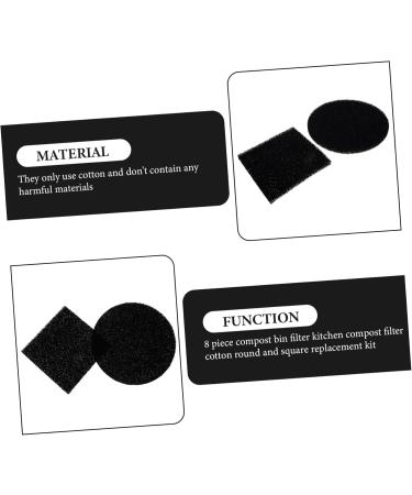 Clispeed 8-St Compost Box Filter - Activated Carbon Filter for Trash Can & Diaper Odor Control - Black Litter Filter Mat - Buy Online on GoSupps.com
