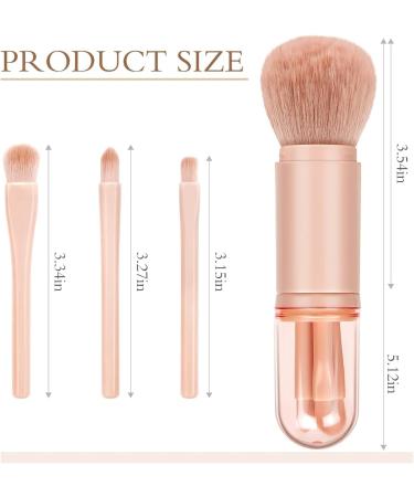 Travel Makeup Brushes Set: 4 in 1 Mini Cute Makeup Brush Retractable Professional Foundation Blending Powder Eye Shadow Brush for Women Facial Cosmetics Makeup Brush Set - Buy Online on GoSupps.com