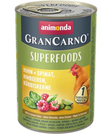 Buy Animonda Gran Carno Adult Superfoods Wet Dog Food - 6 x 400g Pack | Premium Nutrition for Adult Dogs - Buy Online on GoSupps.com