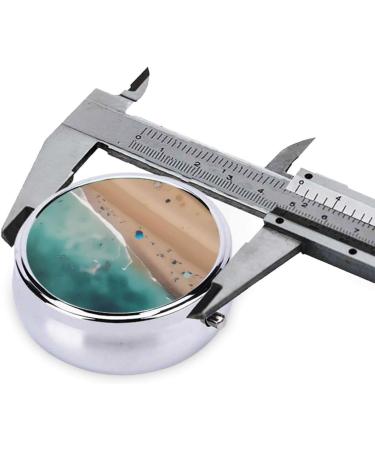 Portable 3 Compartment Round Pill Box Organizer - Aerial View Beach Design for Travel - Buy Online on GoSupps.com