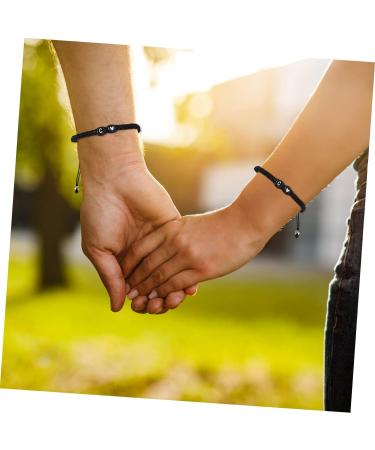 CALLARON 2pcs Black and Bracelet Beads Couples Braided Bracelet Bracelets for Teen Girls Bracelet Gift Mens Bracelets Beads Cord Is Jade Thread Adjustable Friendship Miss - Buy Online on GoSupps.com