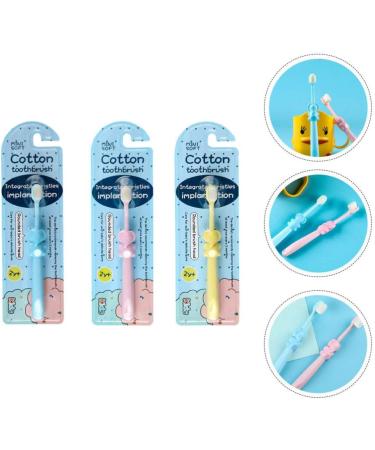 TOYANDONA 3 Pcs Kids Elephant Toothbrush Set | Infant Training & Cleaning | Oral Care for Children | Toddler Pink Yellow Blue - Buy Online on GoSupps.com