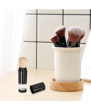 Healeved Retractable Blush Brush Refillable Loose Powder Bottle Jar Travel Makeup Brush Liquid Foundation Brush with Cap for Highlighter Contour Cosmetics B Black 2 - Buy Online on GoSupps.com